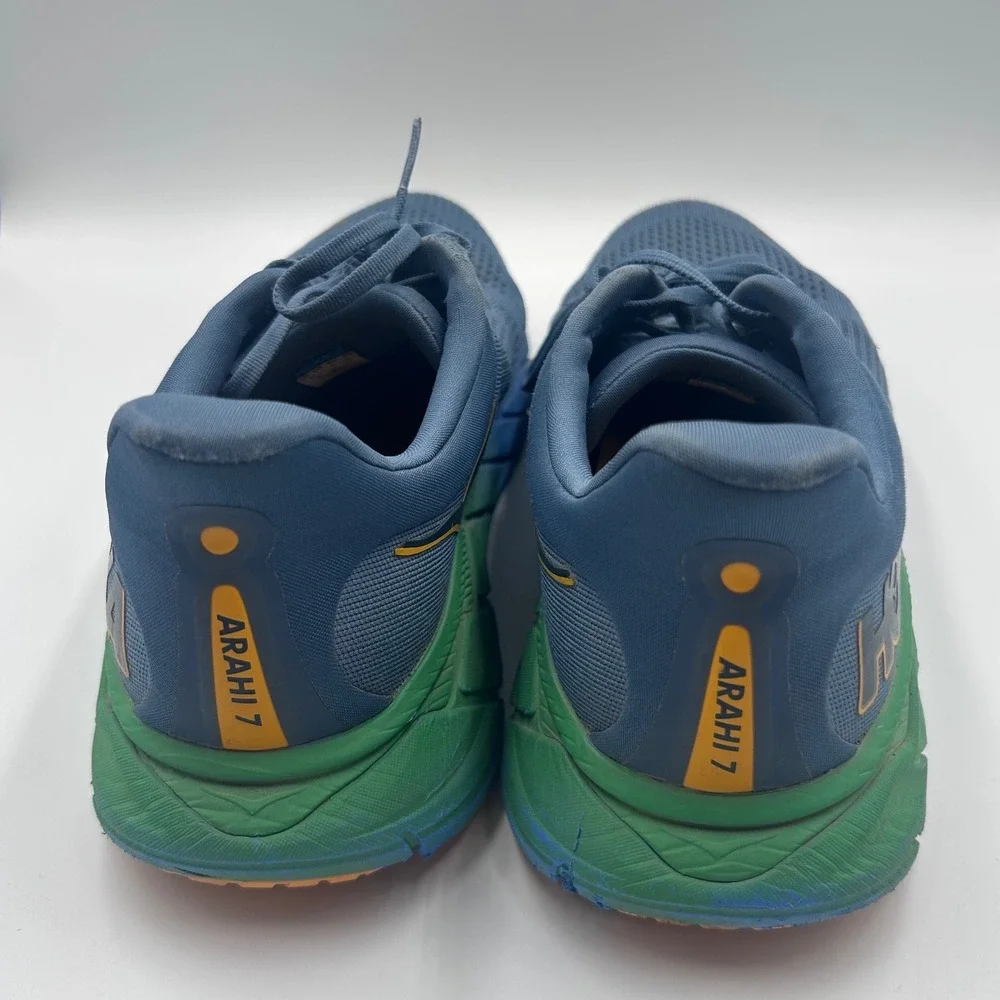 Hoka Arahi 7 Mens 12.5 D Blue Graphite Green Moss Running Shoes 1147850 TDS